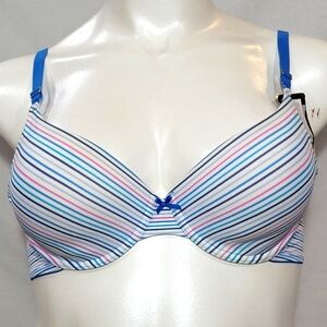 34A Maidenform 5701 Self Expressions T-Shirt UW Bra Blue Stripe‎ NWT